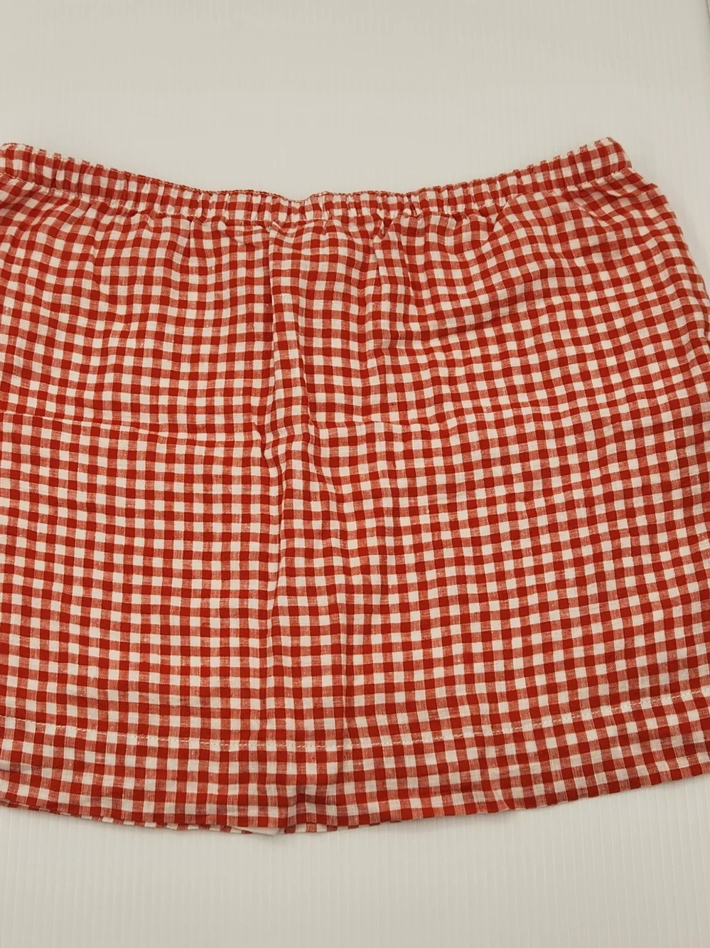 C&C California Red Gingham Drawstring Mini Skirt